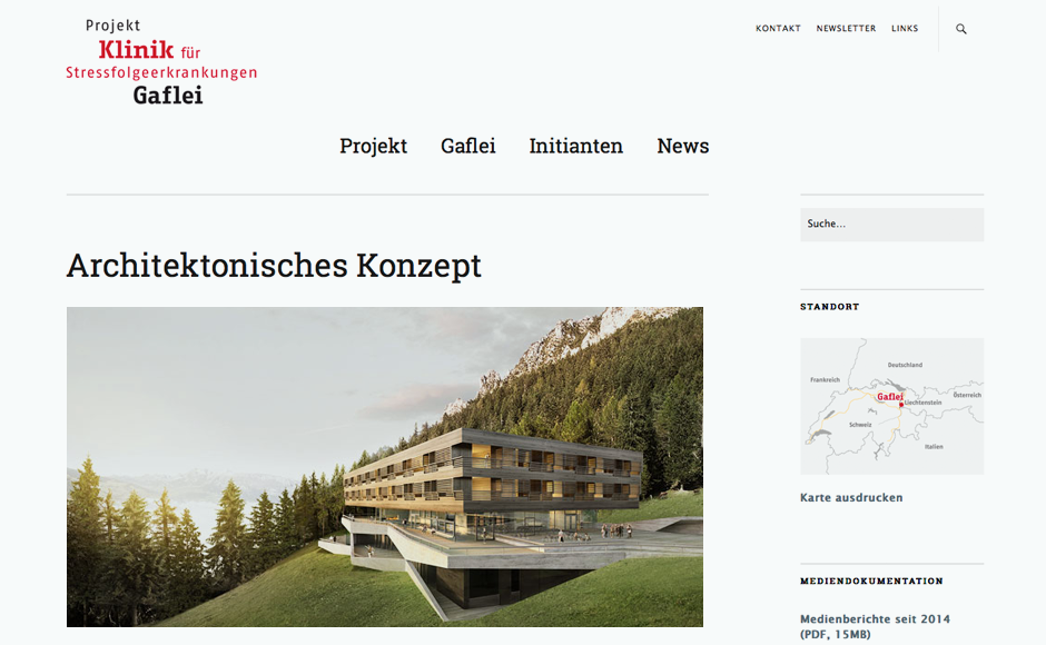 Projekt Klinik für Stressfolgeerkrankungen Gaflei